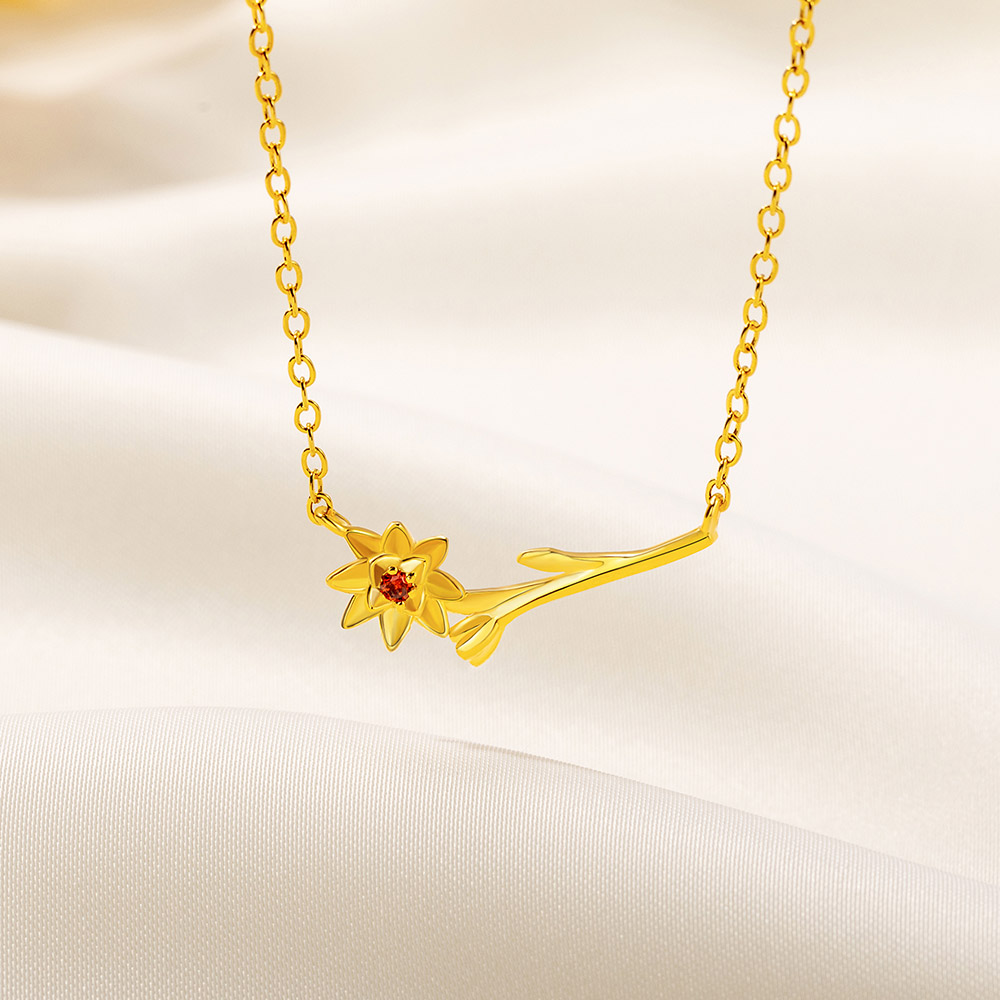 Collier de fleurs de naissance personnalisées Bijoux floraux Anniversaire Cadeau de fête des mères pour femmes