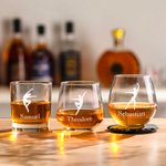 Personalised Ballet Silhouette Whiskey Glass with Name Home Kitchen Decor Team Birthday Gift for Male Dancers Wine Lovers