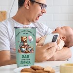Personalized Family Bear Happy 1st Father's Day 20 oz Tumbler with Name Straw and Brush Father's Day Gift for Dad Grandpa