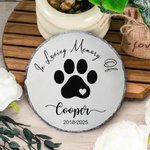 Personalizado Forever In Our Heart Pet Paw Print Garden Stone con texto y marco Stands Memorial Sympathy Loss of Pet Gift for Cat Dog Pet Lovers