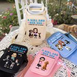 Bolsa personalizada para botella de agua con nombre de personaje de dibujos animados en 3D de una niña y su perro Accesorios para vaso de 40 oz Regalo de cumpleaños para dueños de perros