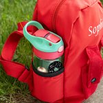 Personalisierte Cartoon-Charakter Apfel Bleistift Initial 16 oz Kind Wasserflasche mit Namen und Stroh zurück zu Schule Geburtstag Geschenk für Jungen Mädchen