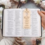 Personalisierte Bibel Vers Kreuz hölzerne Lesezeichen mit eingraviertem Namen und Perlen Quasten Geburtstag religiöse Taufe Geschenk für Familie Christen