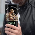 Personalized Family Bear Happy 1st Father's Day 20 oz Tumbler with Name Straw and Brush Father's Day Gift for Dad Grandpa