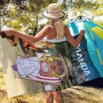 Personalisierte mein Lagerfeuer Zelt Cartoon Charakter schnell trocknen überdimensioniert Mikrofaser Strandtuch mit Namen Sommer Strand Wesentliche Geburtstagsgeschenk für Familie