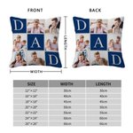 Personalized Dad 6 Photos Collage Multicolor Soft Throw Pillow Cover Home Decor Father's Day Gift for Dad