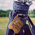 Personalisierte Cartoon Charakter Gesicht Foto Wildleder Golfball und Tee Lagerung Tasche Sack mit Namen Golf Zubehör Geburtstagsgeschenk für Golfliebhaber