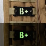 Personalisierte leuchtende Blutgruppe Notfall medizinische Informationen Molle Indikator EDC Gear taktische Überleben Accessoire Geschenk für Outdoor-Enthusiasten