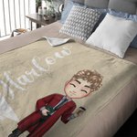 Personalisierte Cartoon Graduate Charakter weiche Decke mit Namen Home Decor Gratulation Graduation Geschenk für Mitschüler Freunde