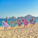 Personalisiertes Cartoon-Charakter Karo-Streifenmuster Schnelltrocknendes Strandtuch mit Namen Sommerurlaub Geburtstagsgeschenk für Familie Freunde