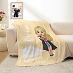 Personalisierte Cartoon Graduate Charakter weiche Decke mit Namen Home Decor Gratulation Graduation Geschenk für Mitschüler Freunde