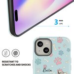 Personalized Cute 3D Cartoon Girl and 1-4 Dogs Phone Case for iPhone or Samsung with Names Birthday Anniversary Gift for Pet Lover Dog Mom