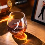 Personalised Ballet Silhouette Whiskey Glass with Name Home Kitchen Decor Team Birthday Gift for Male Dancers Wine Lovers