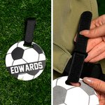 Personalisierte Fußball Name Gepäckanhänger mit verstellbarem Gurt Charme Zubehör Geburtstag Team Geschenk für Fußballspieler Liebhaber