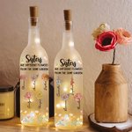 Hermanas personalizadas son diferentes Flores 2-8 Flores de nacimiento LED Lámpara de botella con nombre Decoración para el hogar Regalo de cumpleaños para la hermana Amigos