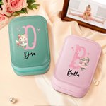 Personlig söt djur Ballerina läder smyckeskrin med LED trefärgad justerbar sminkspegel födelsedagspresent för balettälskare