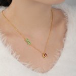 Personalisierte Wasser Tropfen Geburtsstein Sideway Name Halskette Zierlich Schmuck Geburtstag Jahrestag Muttertag Geschenk für Frauen