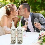Personalized Mr Mrs Couple Rings LED Bottle Lamp with Last Name and Date Valentine's Day Wedding Engagement Gift for Couple Newlyweds