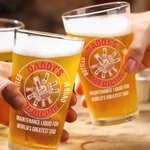 Personalized Daddy's Medicine Fist Bump 16 oz Clear Beer Glass with 2-9 Names Father's Day Birthday Gift for Dad Beer Lovers