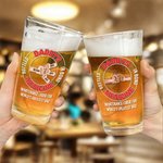 Personalized Daddy's Medicine Fist Bump 16 oz Clear Beer Glass with 2-9 Names Father's Day Birthday Gift for Dad Beer Lovers