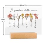 Targa acrilica personalizzata con 1-20 fiori di nascita e nomi base in legno decor per la stanza festa della mamma regalo per nonna e mamma
