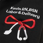 Personnalisé Brodé Bow Stethoscope Tubing T-shirt Quarter Zip Sweatshirt Hoodie with Text Nurse Day Appreciation Birthday Gift for Medical Staff