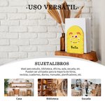 Sujetalibros personalizados con nombre motivo de monstruo unicornio dinosaurio y animal set de 2 piezas de madera regalo para niños y estudiantes