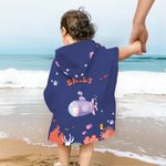 Personalisierter Tauchtier Badeponcho mit Namen Bär Hase Weiches Schnelltrocknendes Kapuzen-Strandtuch Strand Pool Geburtstag Geschenk für Kinder