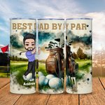 Gepersonaliseerde Cartoon Golfkarakter 20 oz Skinny Tumbler met Naam en Rietje Sport Accessoire Verjaardagscadeau voor Golfliefhebber