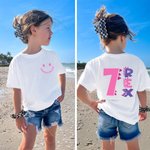 Personalizado Multicolor Sonrisa Rex Dinosaurio Algodón Niño Camiseta Sudadera Sudadera con capucha con la edad y el nombre Regalo de cumpleaños para niñas Niños