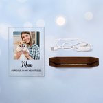 Personalized 1-5 Photos Acrylic LED Night Light with Wooden Base Name and Text Home Decor Birthday Anniversary Gift for Pet Owner