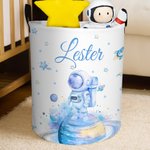 Personalisierte Aquarell Spaceman Lagerung Wäschekorb mit Namen wasserdicht Kinderzimmer Dekoration Kindertag Housewarming Geschenk für Jungen Mädchen