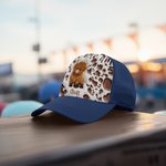 Personalisierte niedliche Hochlandkuh einstellbare Baseballmütze Mesh Trucker Hut mit Namen Sport Geburtstagsgeschenk für Hochlandkuh-Liebhaber