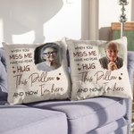 Personalized I Am Here Photo Memorial Pillow Cover Home Decor Sympathy Sentimental Commemorative Gift for Women Men