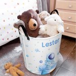 Personalisierte Aquarell Spaceman Lagerung Wäschekorb mit Namen wasserdicht Kinderzimmer Dekoration Kindertag Housewarming Geschenk für Jungen Mädchen