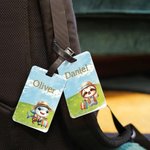 Personalisierte niedlichen Cartoon Löwe Hai Urlaub Tiere Gepäckanhänger mit Namen Reisezubehör Geburtstag Urlaub Geschenk für Kinder