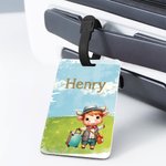 Personalisierte niedlichen Cartoon Löwe Hai Urlaub Tiere Gepäckanhänger mit Namen Reisezubehör Geburtstag Urlaub Geschenk für Kinder