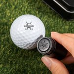 Sello personalizado para pelotas de golf con monograma y caja de almacenamiento de metal regalo para el Día del Padre para jugadores de golf