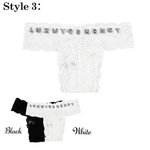 Personalisierte verführerische Frauen Unterwäsche Spitze Tanga mit Namen Bachelorette Party Valentinstag Jahrestag Geschenk für Sie