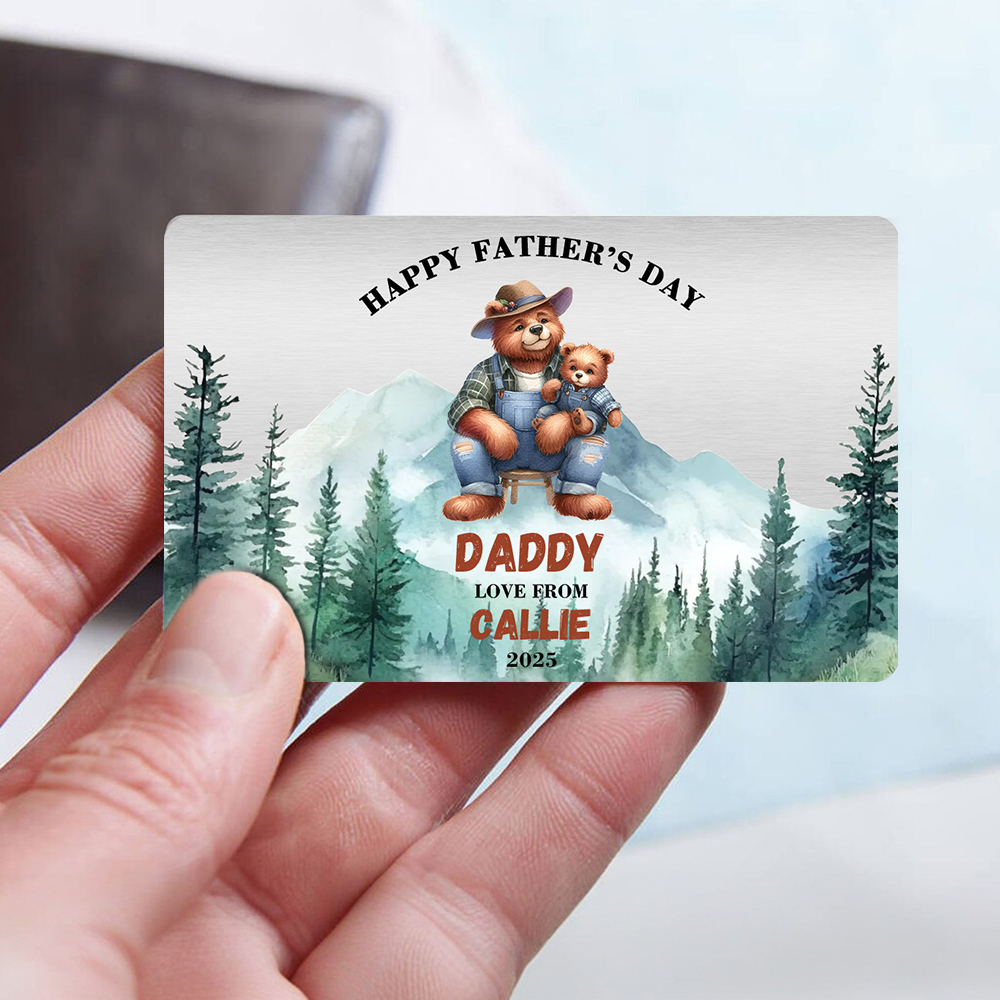 Carte de crédit personnalisée avec noms et titres pour la fête des pères Cadeau d'anniversaire pour papa grand-père