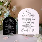 Personalized Our Love Story First Day Yes Day Best Day Acrylic Wedding Sign with Names Table Decor Anniversary Wedding Gift for Couples
