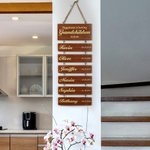 Personalised 1-18 Grandchildren Names Wooden Sign with Dates Home Decor Father's Day Mother's Day Gift for Grandparents Family