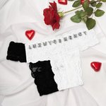 Personalisierte verführerische Frauen Unterwäsche Spitze Tanga mit Namen Bachelorette Party Valentinstag Jahrestag Geschenk für Sie