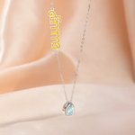 Personalisierte Wasser Tropfen Geburtsstein Sideway Name Halskette Zierlich Schmuck Geburtstag Jahrestag Muttertag Geschenk für Frauen
