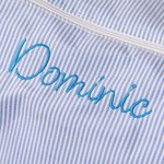 Ricamo personalizzato con nome a strisce Grande borsa da ballo in seersucker con tracolla Regalo di compleanno per ragazze per il ritorno a scuola