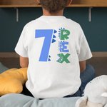 Personalizado Multicolor Sonrisa Rex Dinosaurio Algodón Niño Camiseta Sudadera Sudadera con capucha con la edad y el nombre Regalo de cumpleaños para niñas Niños
