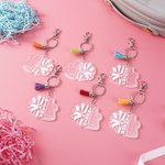 Personalizzato Cheer Pom Poms Megafono Portachiavi in acrilico trasparente con nome e nappe Squadra sportiva Regalo di compleanno per cheerleader