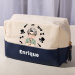 Neceser personalizado para caballeros de gran capacidad con nombre esenciales para viaje regalo de cumpleaños para hombre y Día del Padre