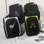 Borsa per scarpe ricamata e personalizzata con testo tema golf a più scomparti accessorio sportivo regalo di compleanno per amanti del golf