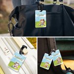 Personalisierte niedlichen Cartoon Löwe Hai Urlaub Tiere Gepäckanhänger mit Namen Reisezubehör Geburtstag Urlaub Geschenk für Kinder